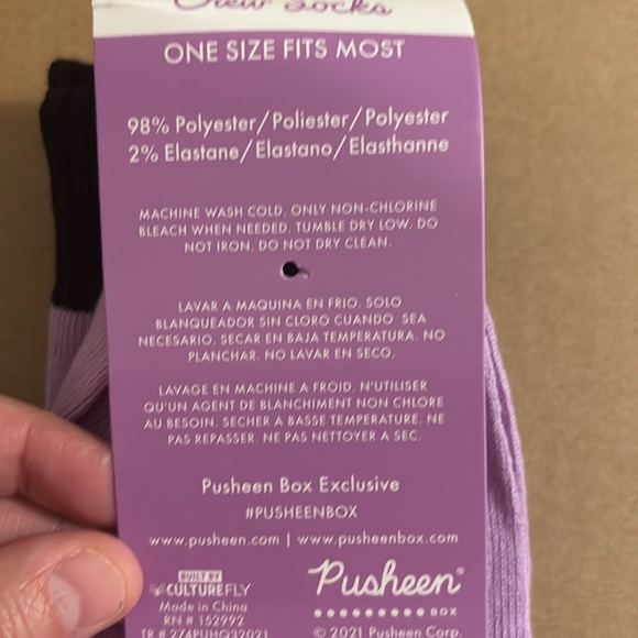 Pusheen Purple Cat Crew Socks - Picture 4 of 5